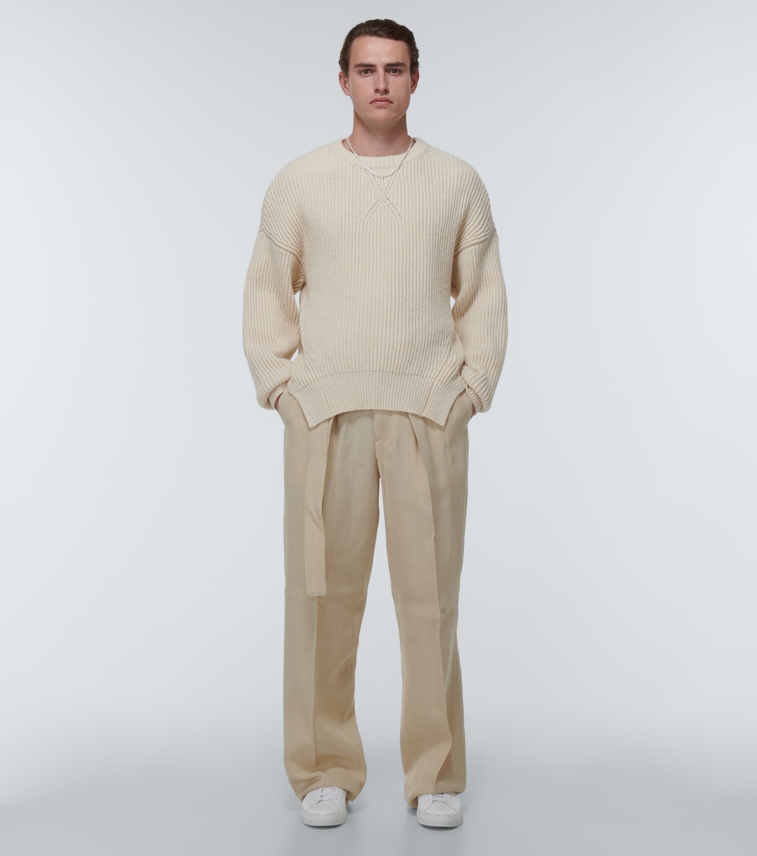 Pantalones plisados en mezcla de seda | Jil Sander