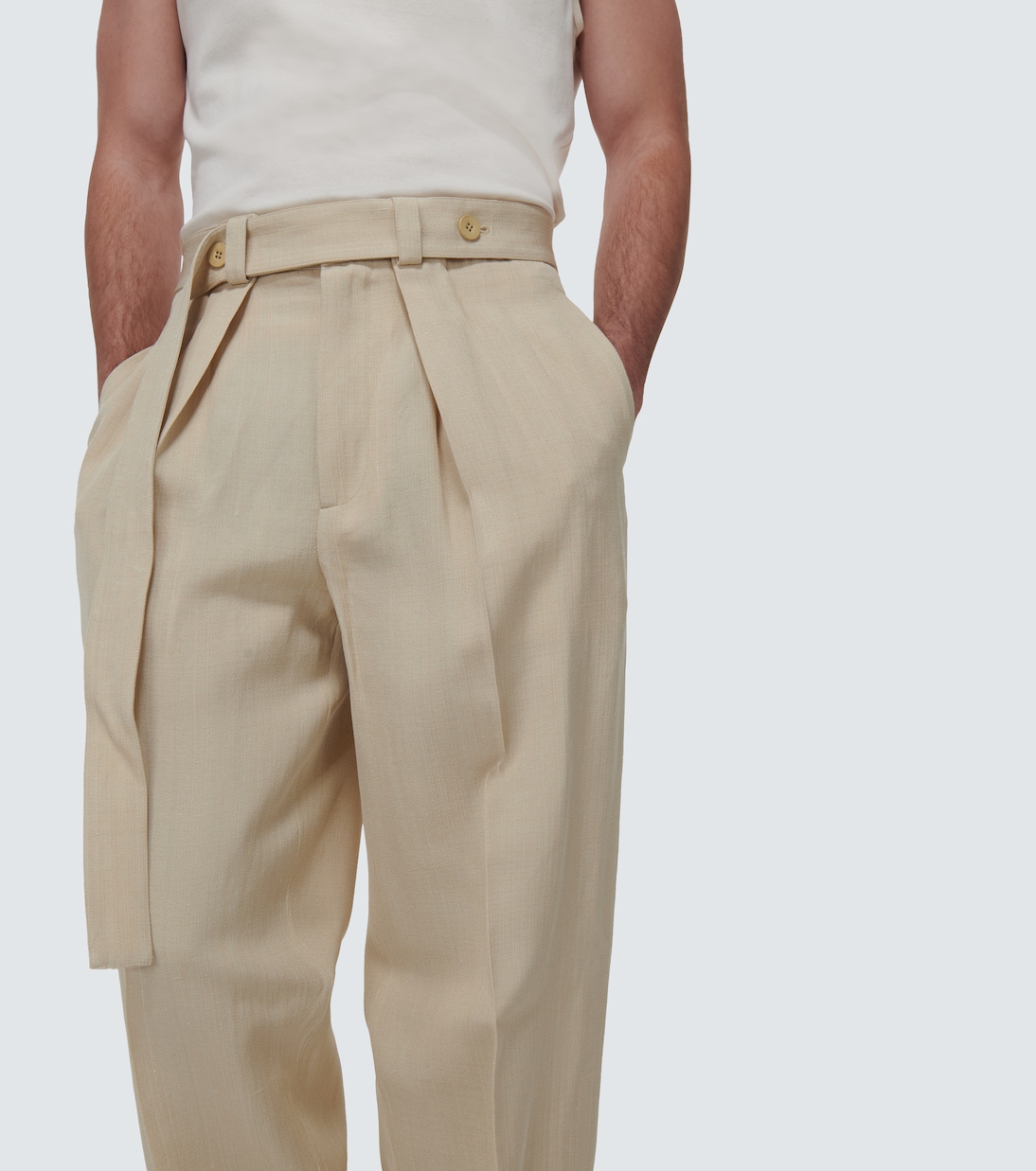 Pantalones plisados en mezcla de seda | Jil Sander