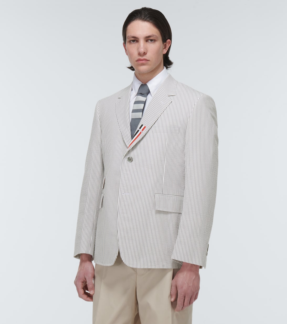 Blazer de algodón con raya diplomática | Thom Browne
