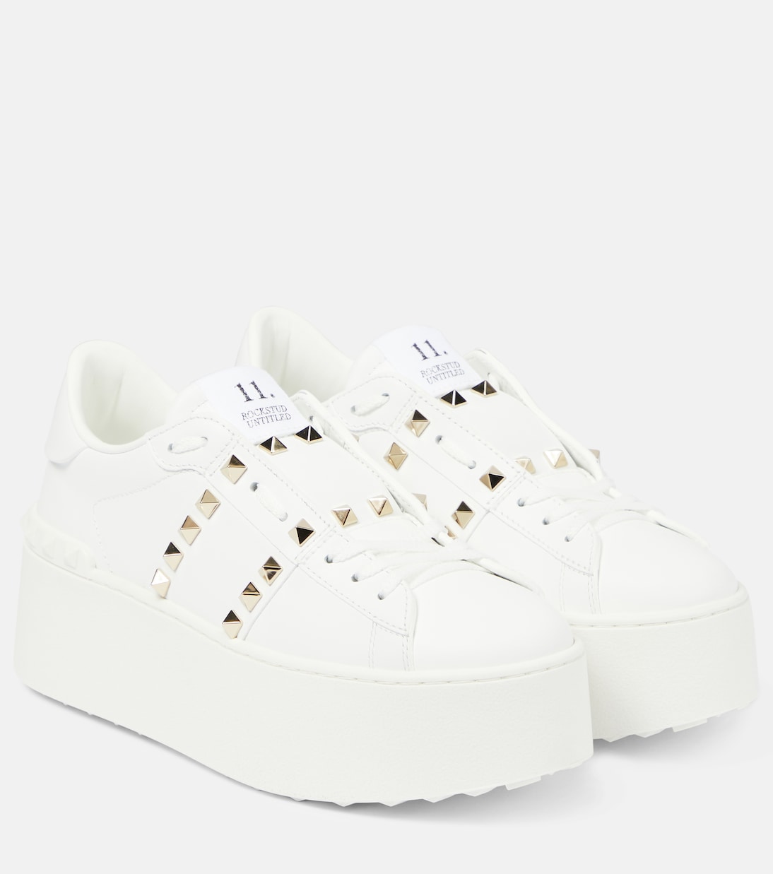 Rockstud platform leather sneakers | Valentino Garavani