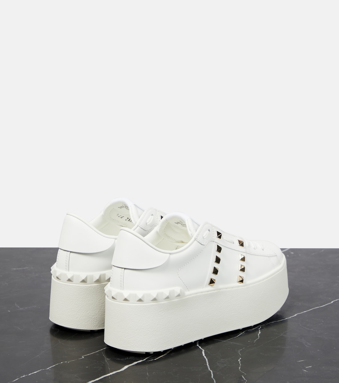 Rockstud platform leather sneakers | Valentino Garavani