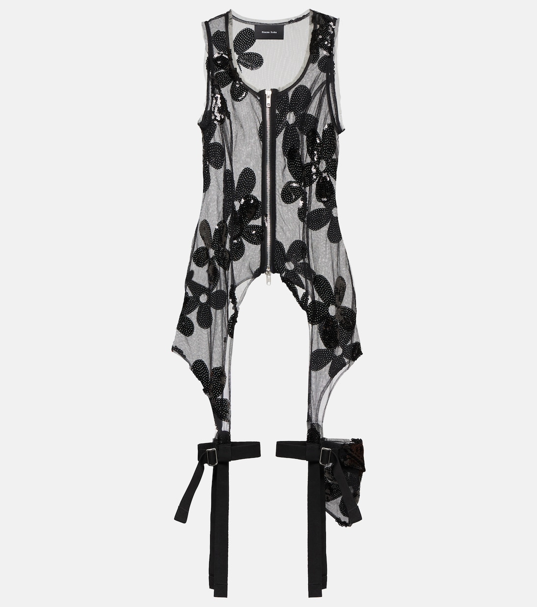 Sequined zip-up tulle top | Simone Rocha