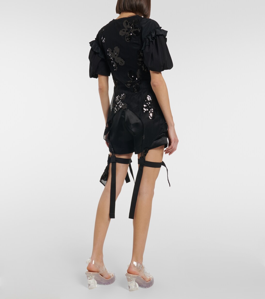 Sequined zip-up tulle top | Simone Rocha