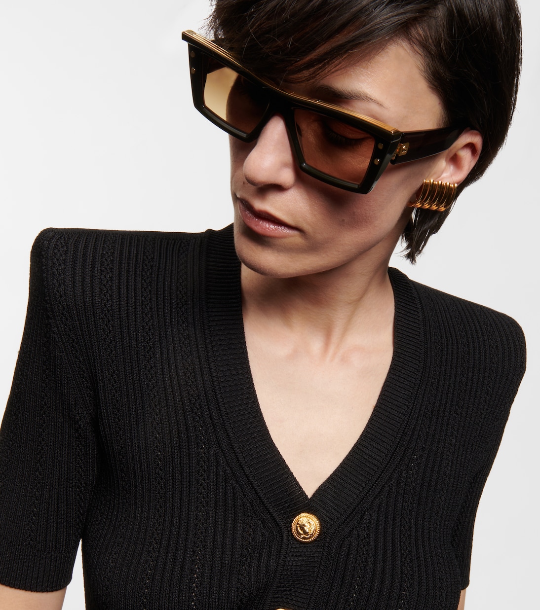 Occhiali da sole squadrati con logo | Balmain