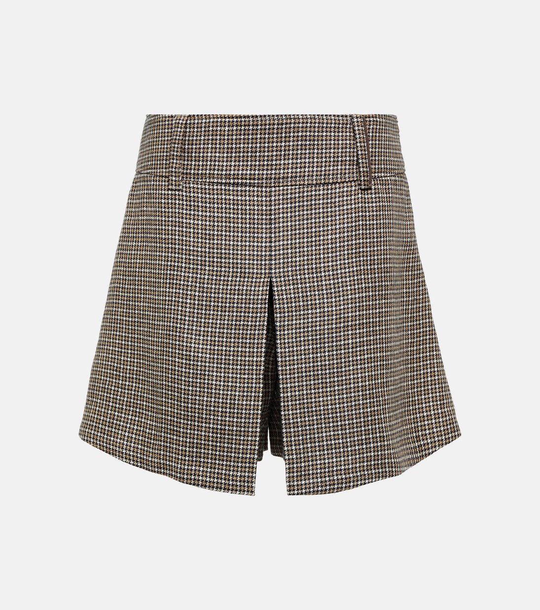 Skort in lino a quadri | Brunello Cucinelli