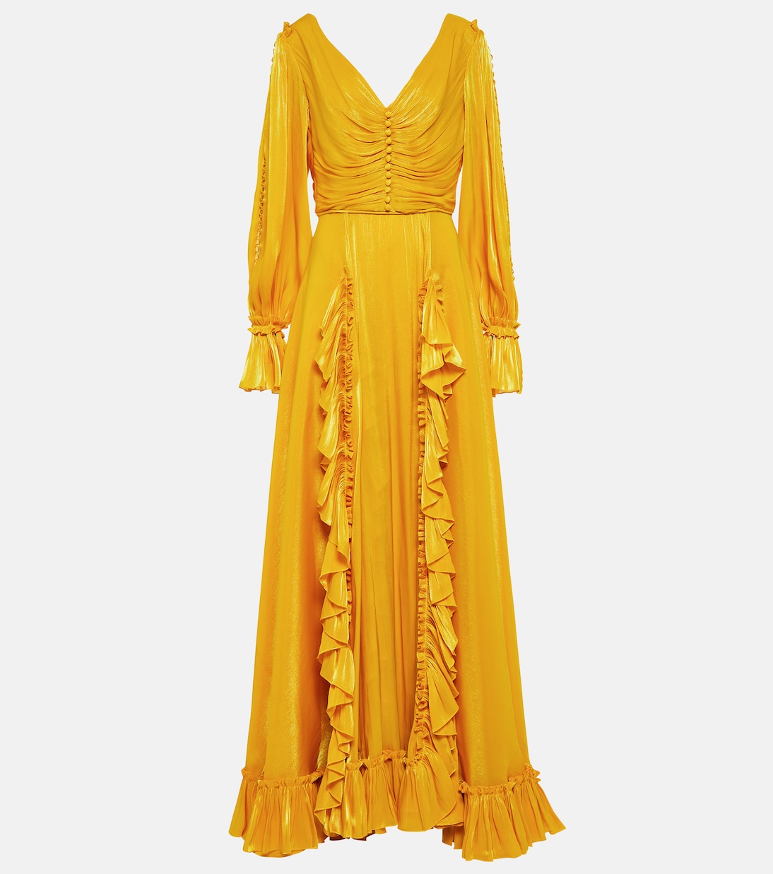 Ruffle-trimmed gown | Costarellos