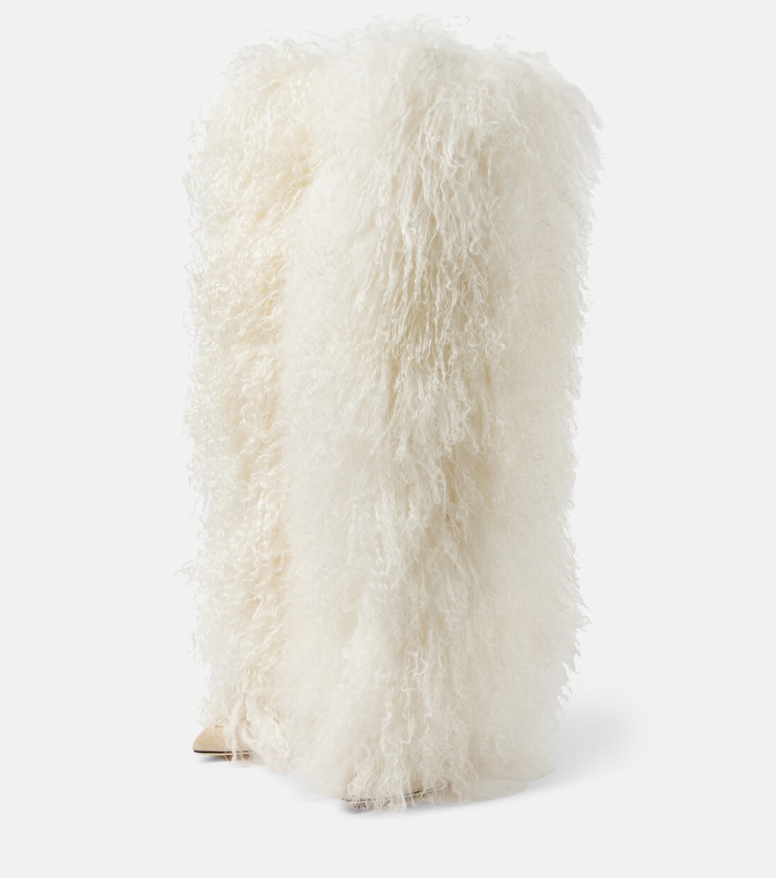 Shearling over the knee boots in white Paris Texas Mytheresa
