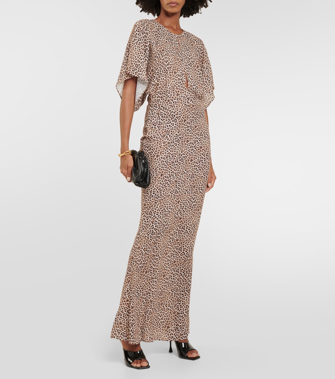 Robe longue Obie à motif léopard | Norma Kamali