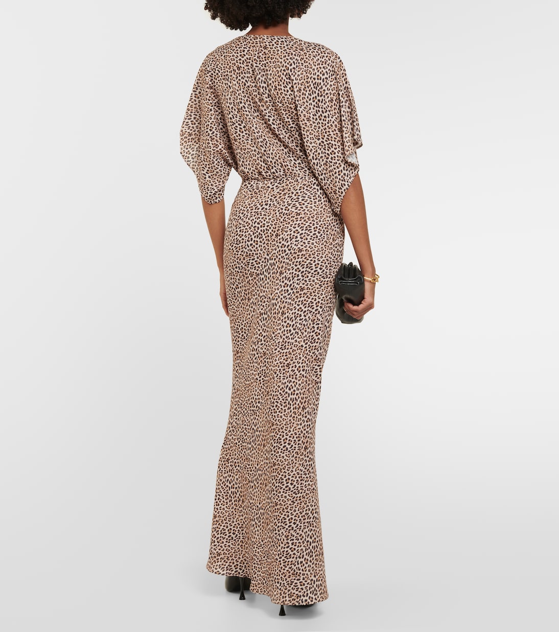 Robe longue Obie à motif léopard | Norma Kamali