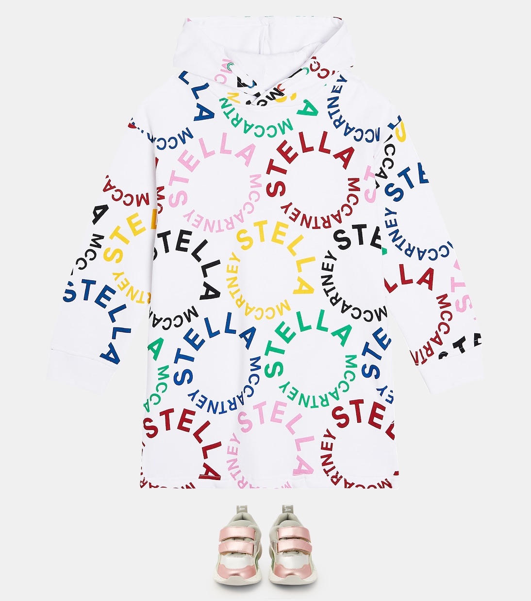 Abito felpa in jersey di cotone con logo | Stella McCartney Kids