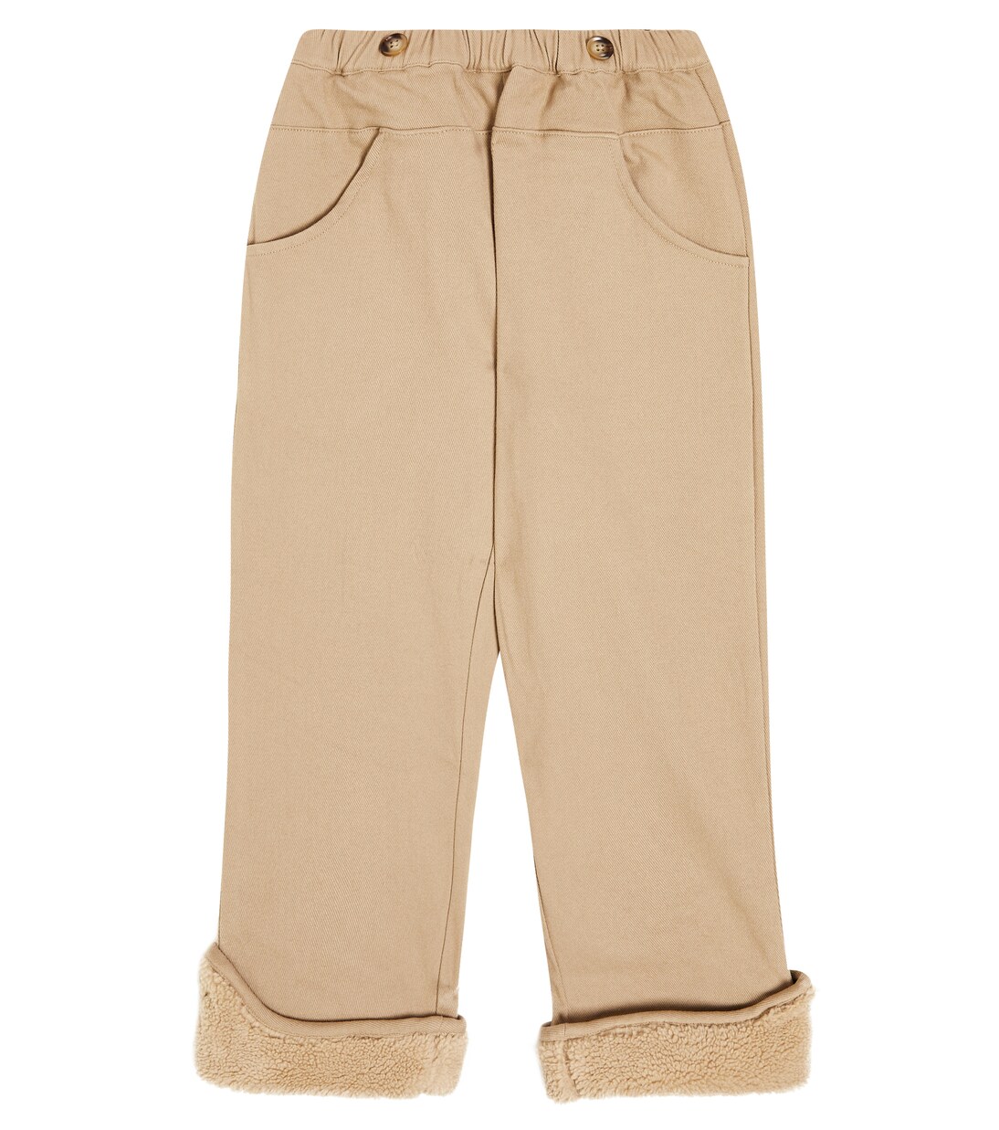 Hose Jour aus Baumwolle mit Faux Fur | Donsje