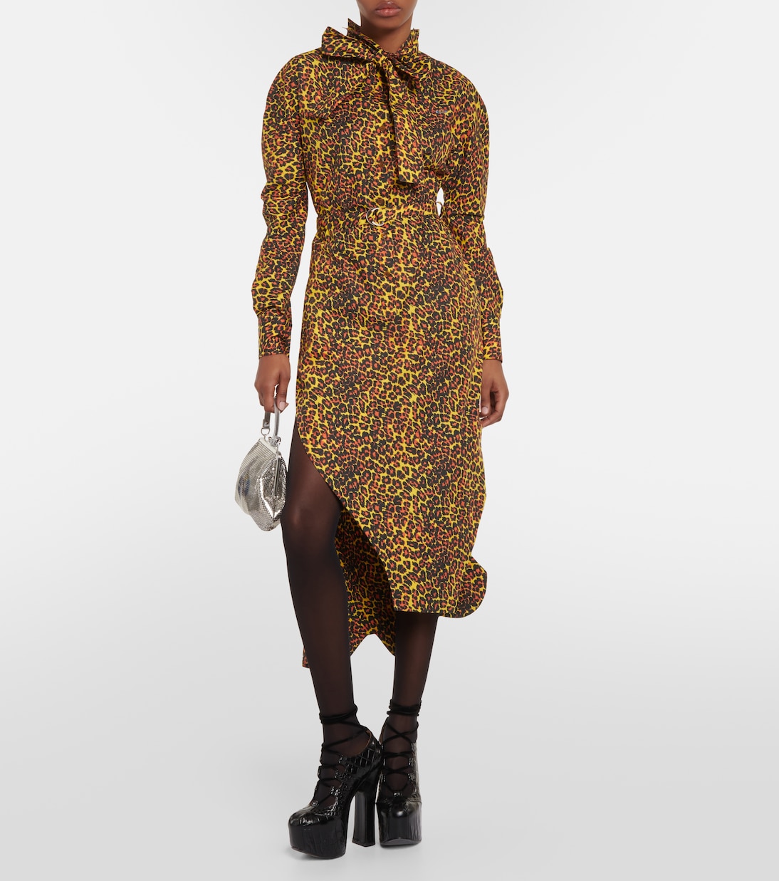 Vestido midi asimétrico de algodón estampado | Vivienne Westwood