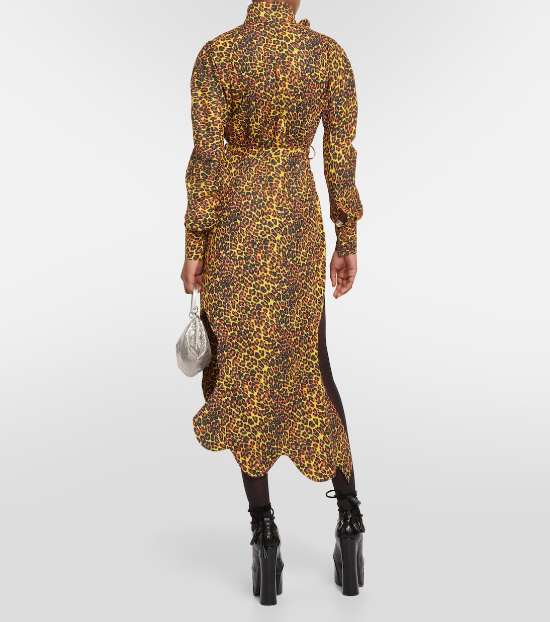 Vestido midi asimétrico de algodón estampado | Vivienne Westwood