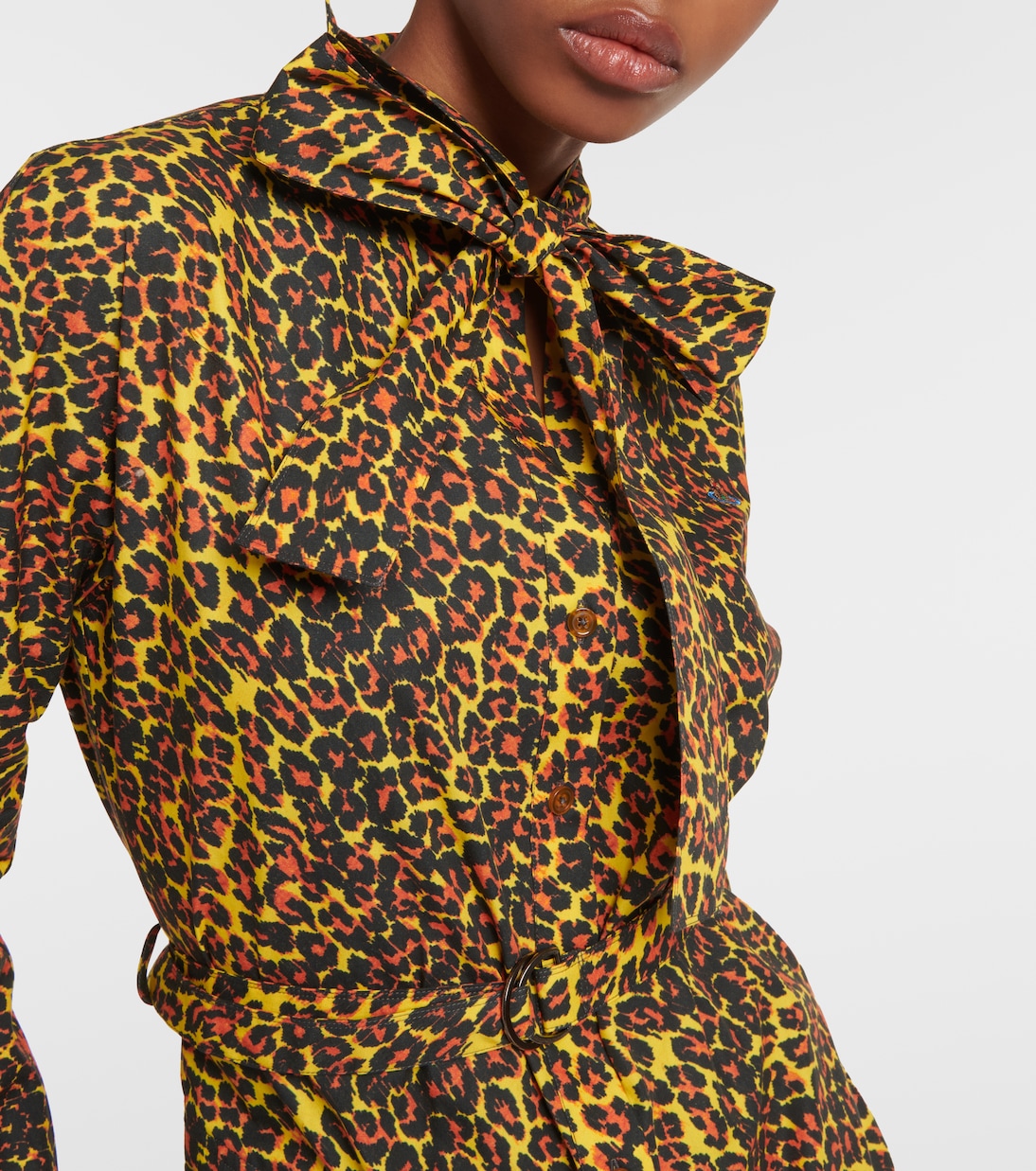 Vestido midi asimétrico de algodón estampado | Vivienne Westwood