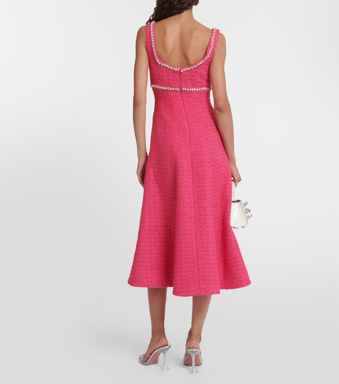 Embellished bouclé midi dress | Self-Portrait