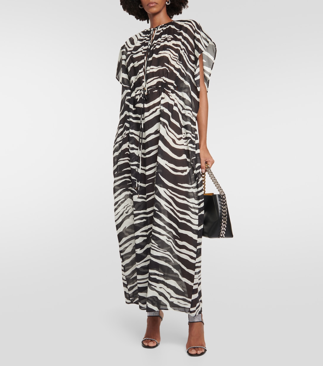 Zebra-print cotton maxi dress | Stella McCartney