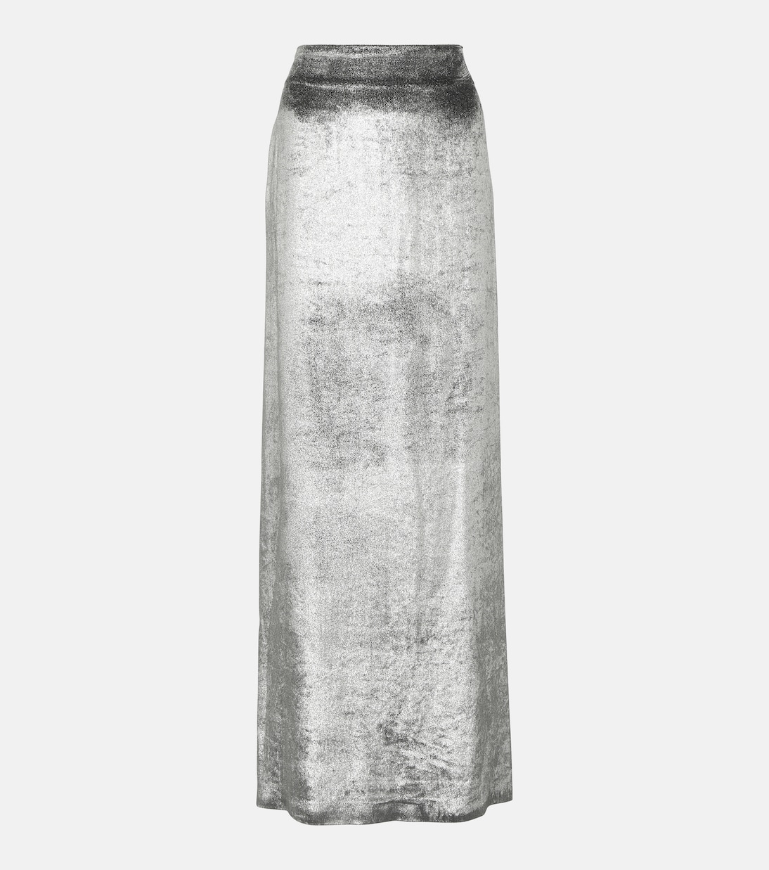High rise velvet maxi skirt in silver Brunello Cucinelli Mytheresa