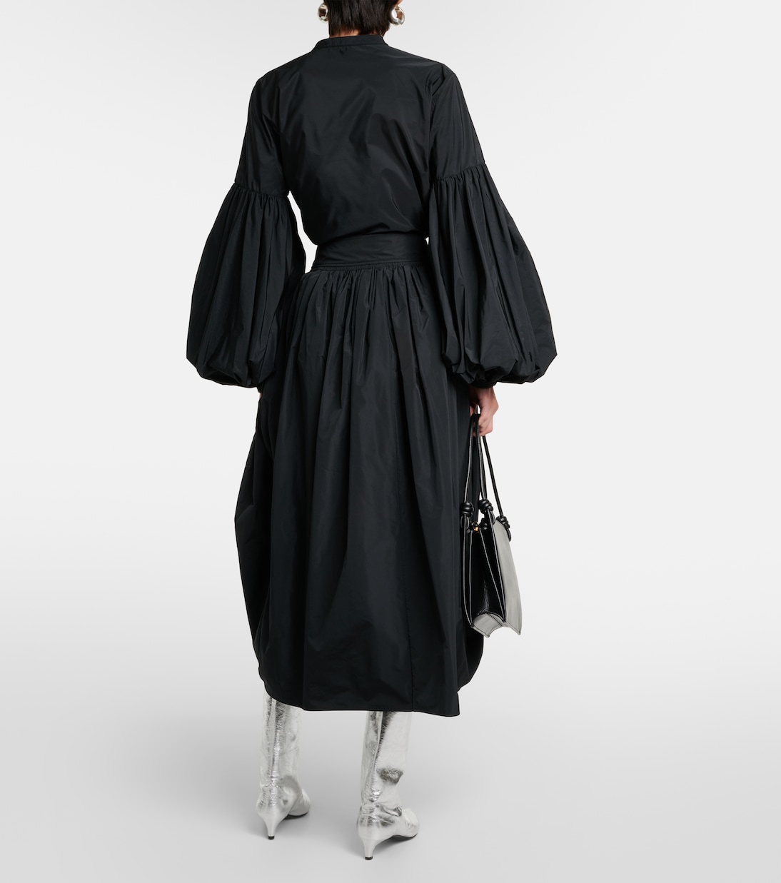 High-Rise-Midirock aus Taft | Jil Sander