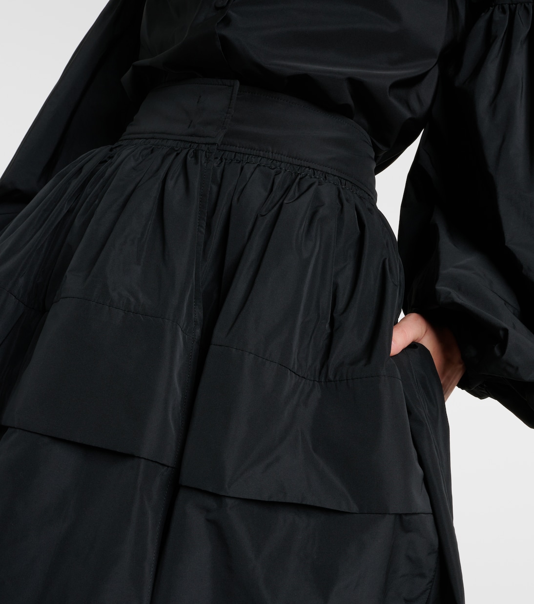 High-Rise-Midirock aus Taft | Jil Sander