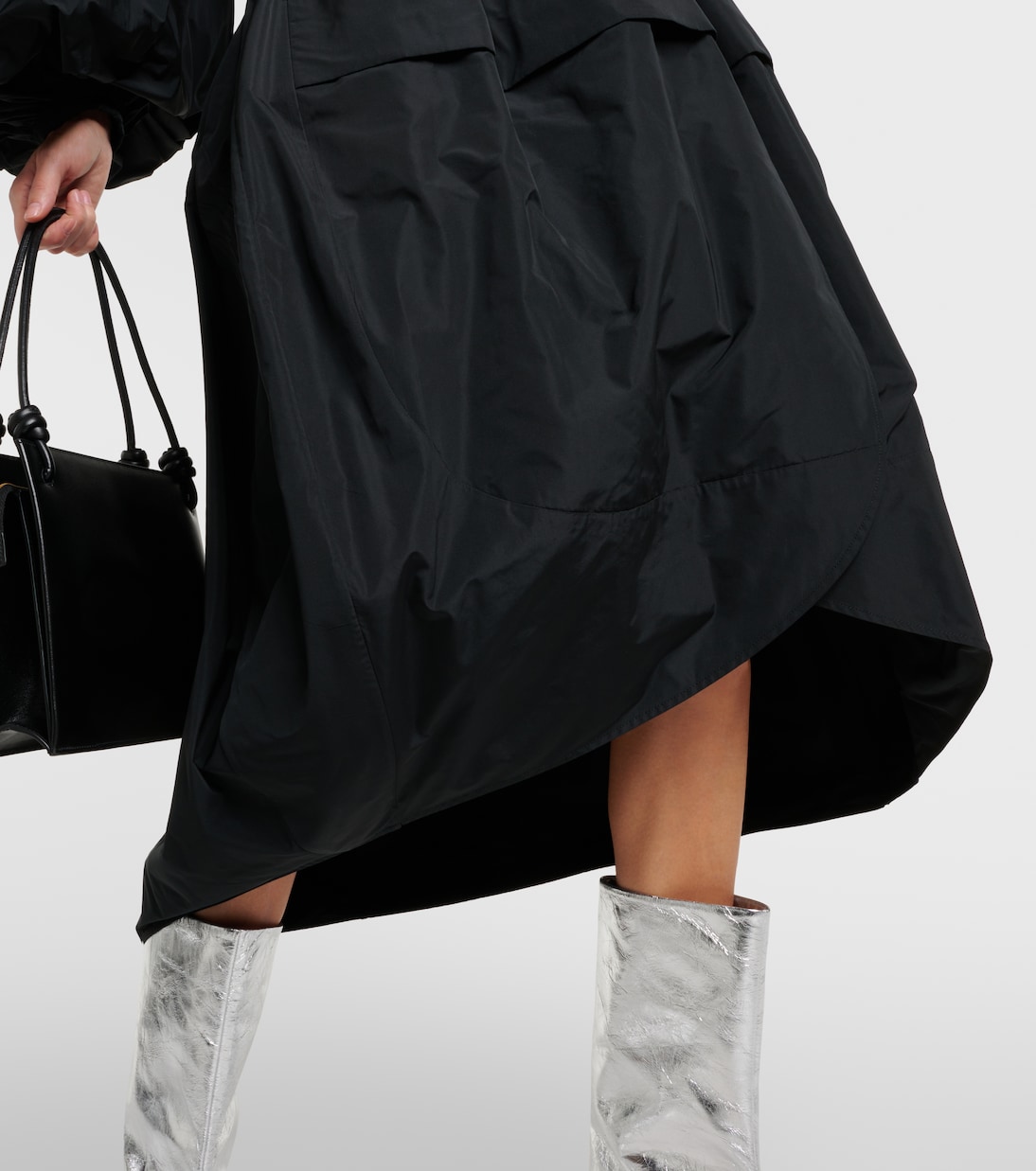 High-Rise-Midirock aus Taft | Jil Sander