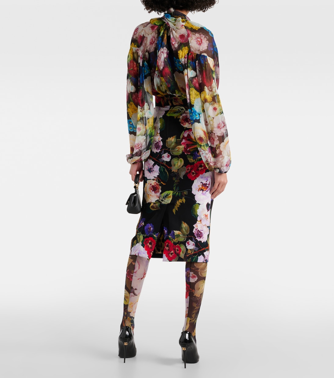 Collant in tulle con stampa | Dolce&Gabbana