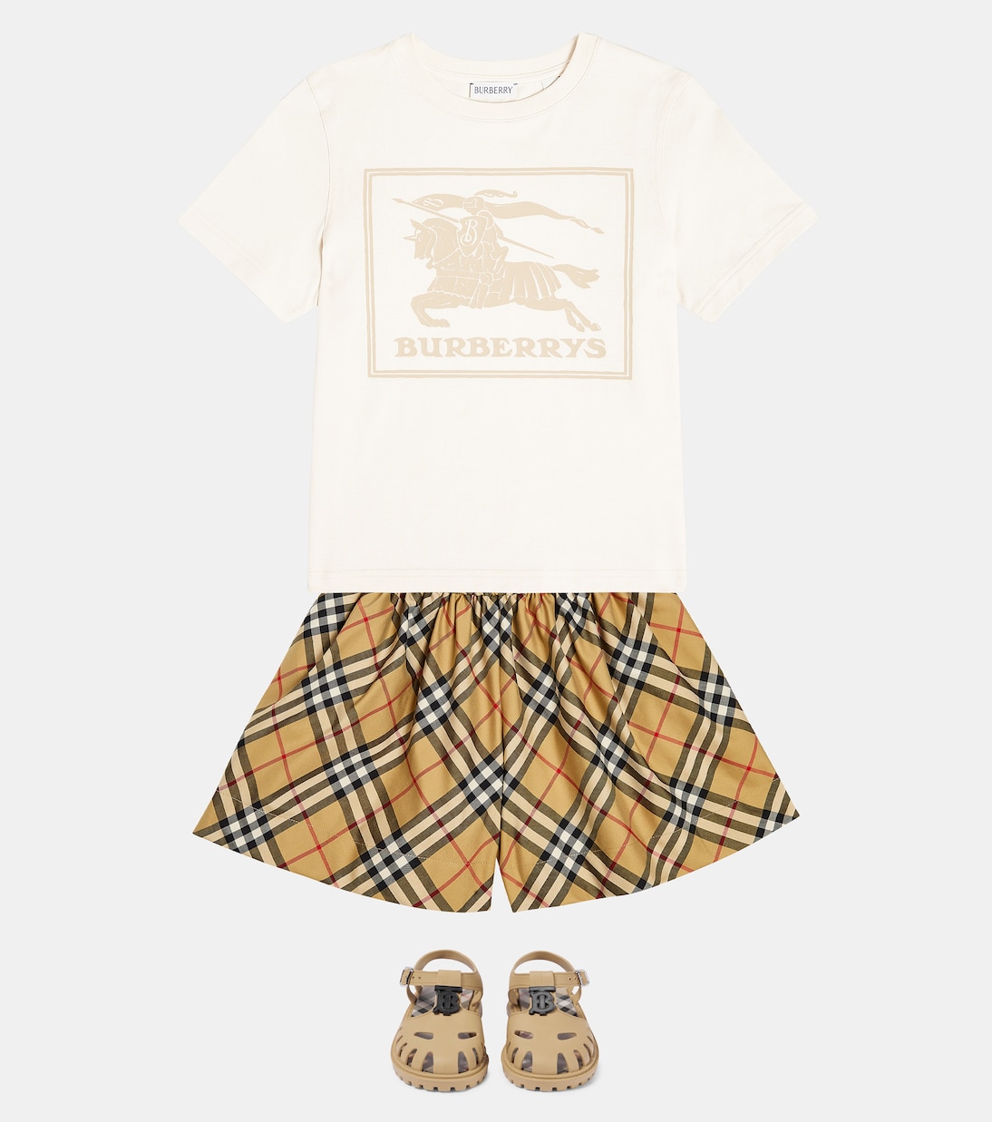Shorts de algodón con Burberry Check | Burberry Kids