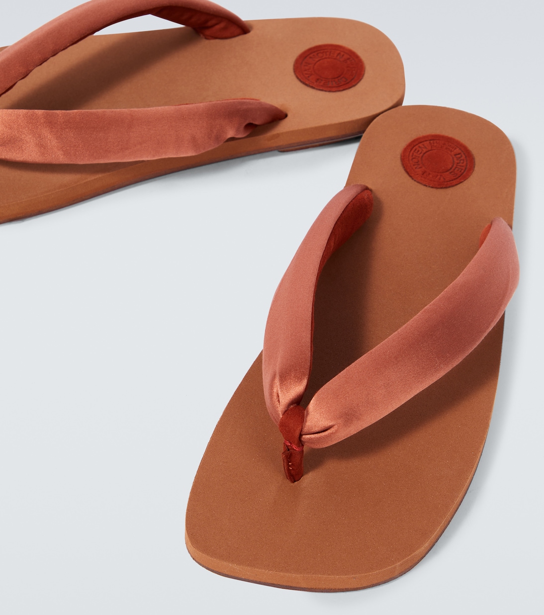 Tongs en satin et cuir | Dries Van Noten