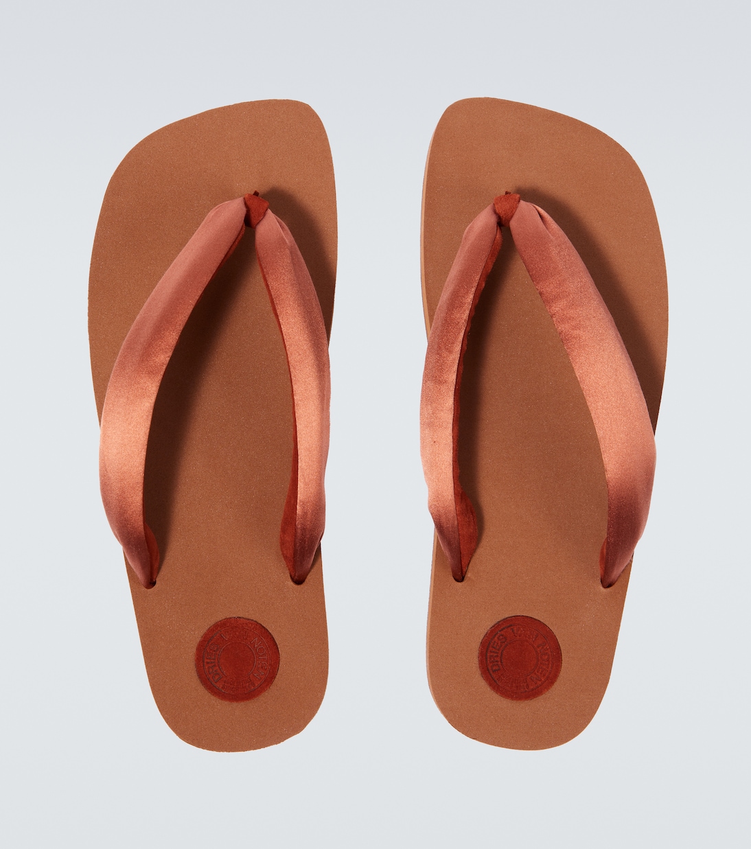 Tongs en satin et cuir | Dries Van Noten