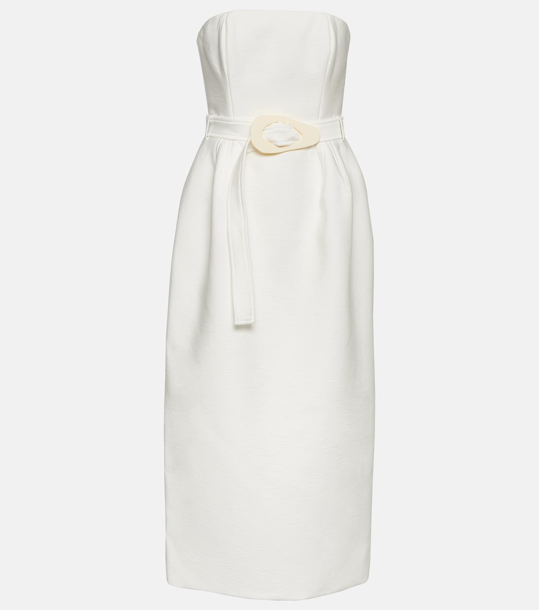 Vestido midi sin tirantes | Adriana Degreas