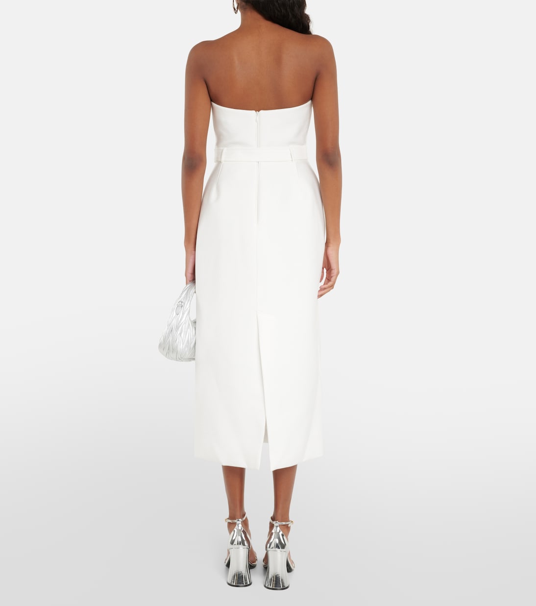 Vestido midi sin tirantes | Adriana Degreas