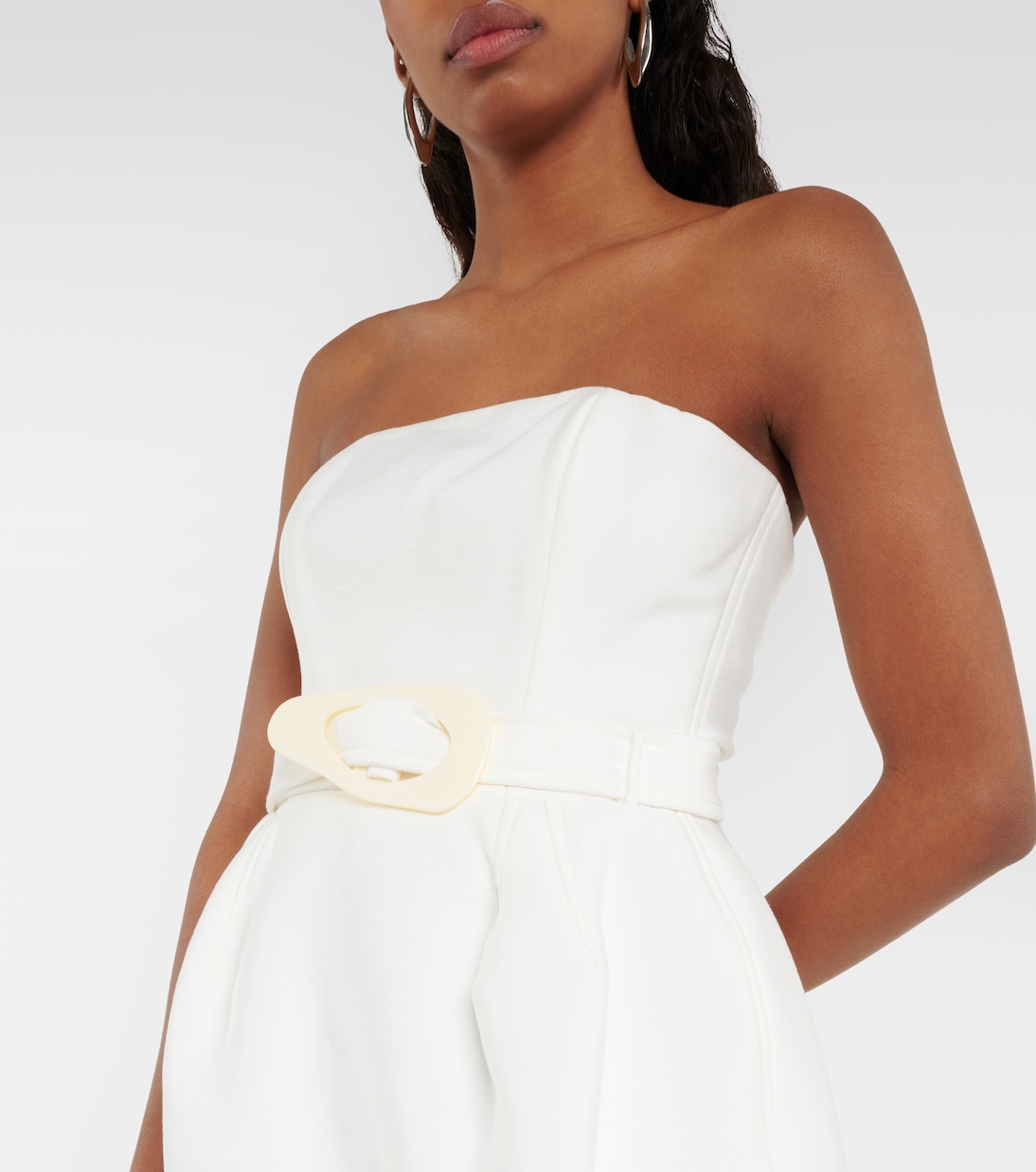 Vestido midi sin tirantes | Adriana Degreas