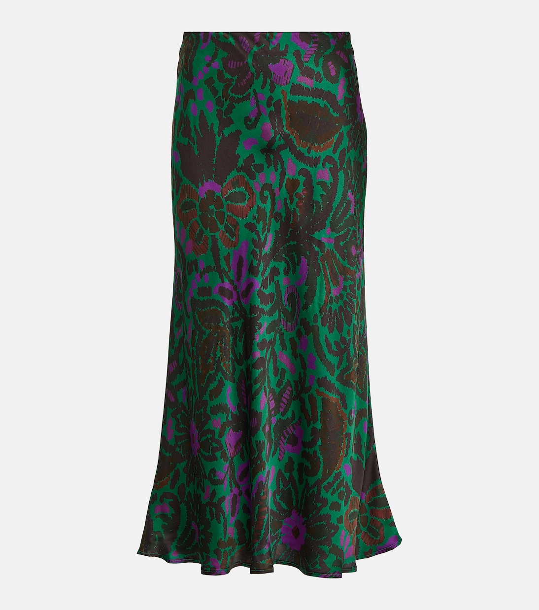 Falda midi Kaiya de satén estampada | Velvet