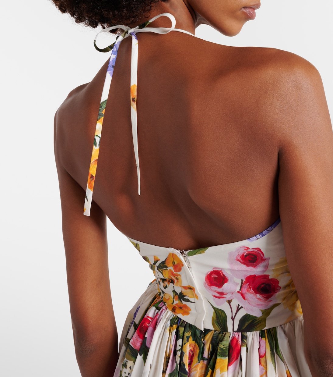 Robe midi en coton à fleurs | Dolce&Gabbana