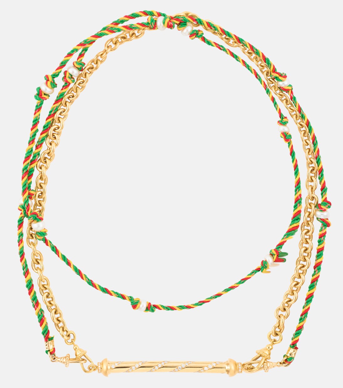 Candy Cane Necklace in Gold & Diamond