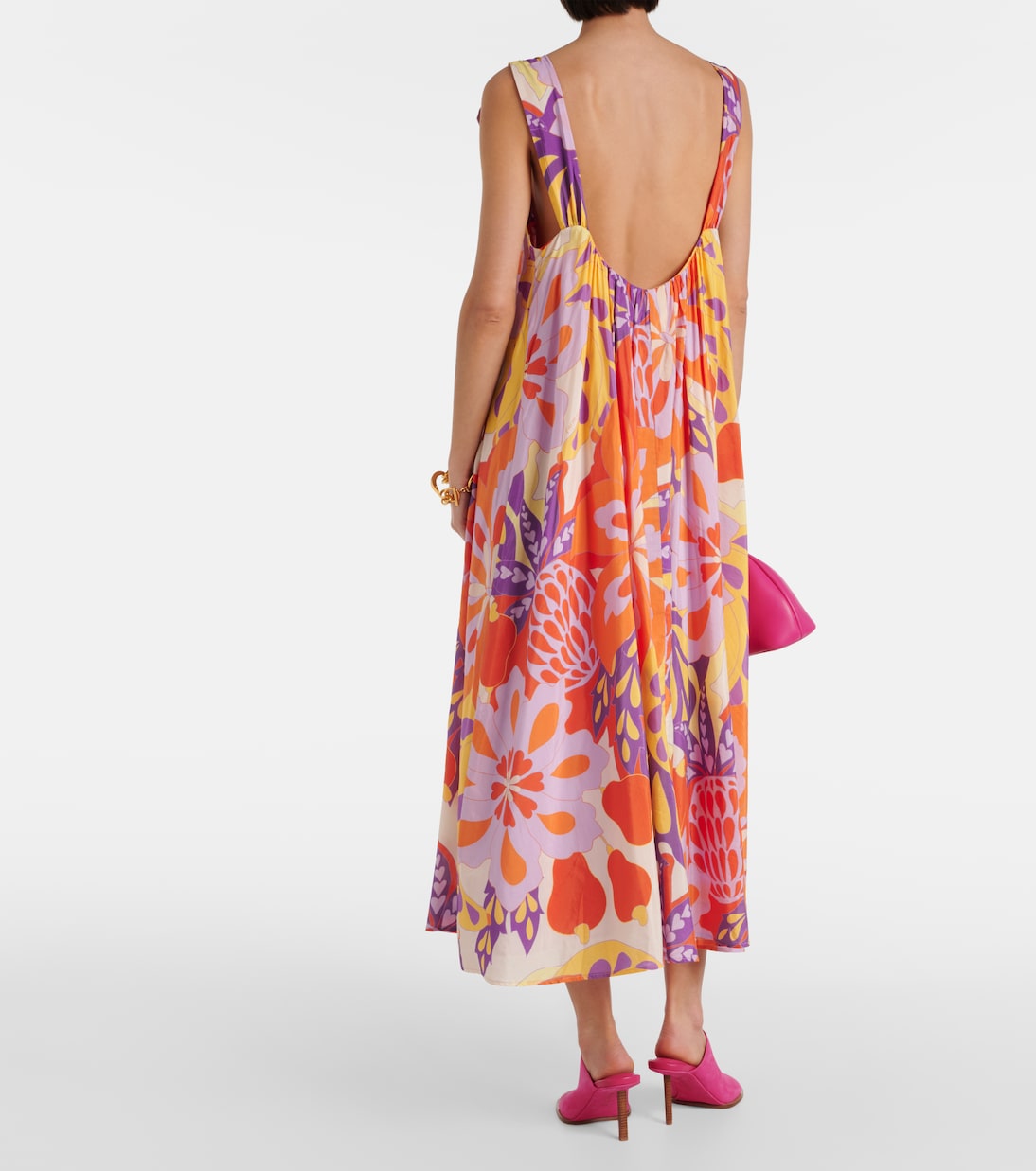 Robe longue Lee en coton mélangé à fleurs | Farm Rio