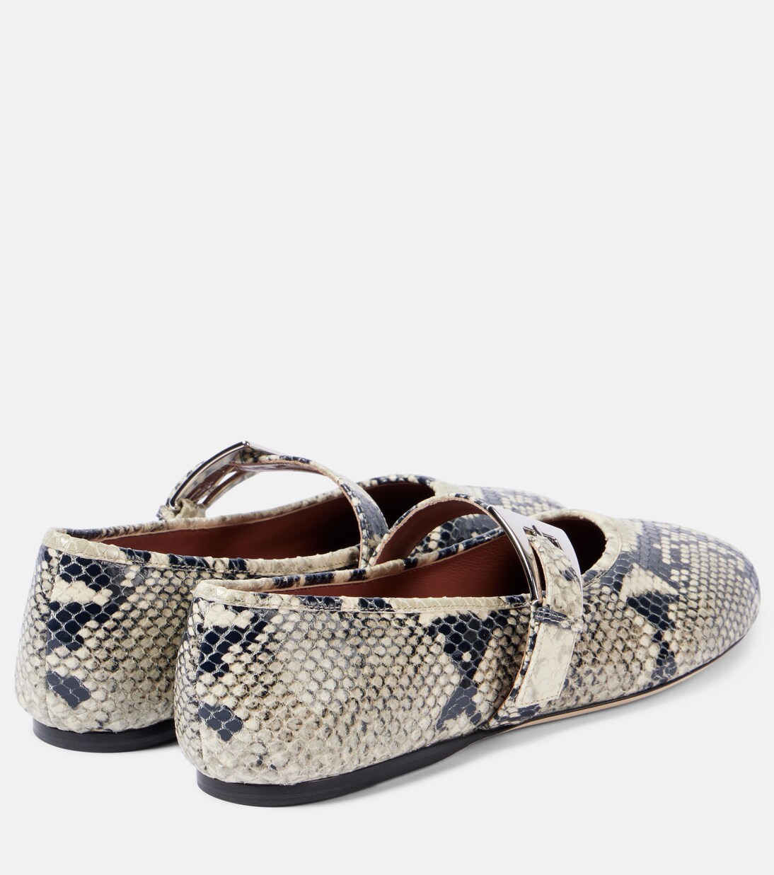 Sveva snake-effect leather Mary Jane flats | Paris Texas