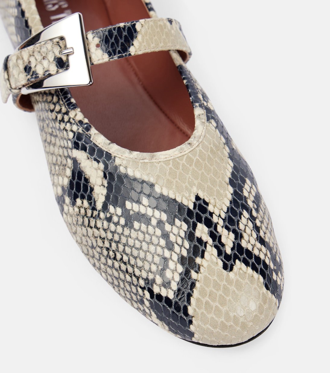 Sveva snake-effect leather Mary Jane flats | Paris Texas