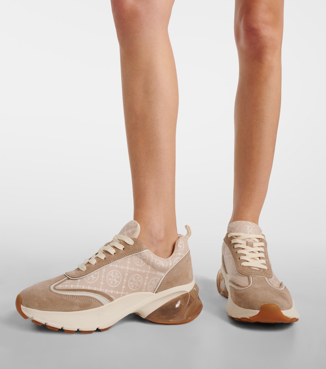 Sneakers Good Luck T Monogram con suede | Tory Burch