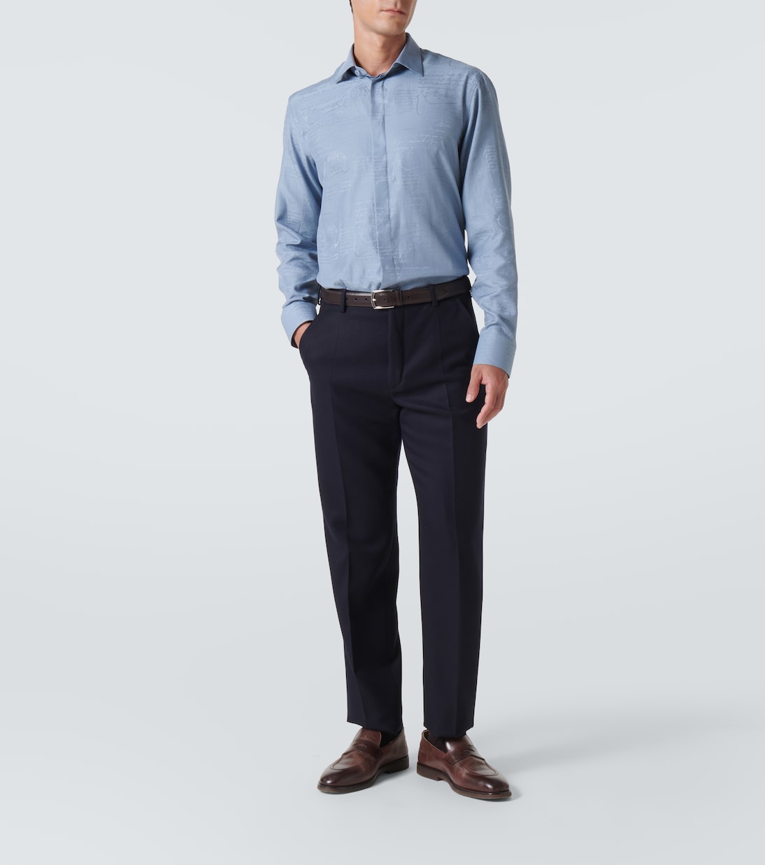 Camicia Andy in seta e cotone Scritto | Berluti