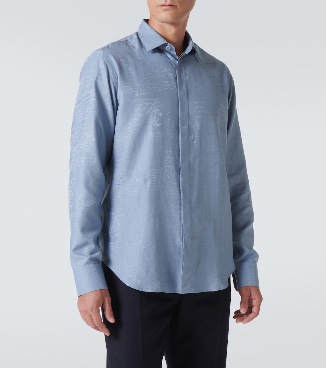 Camicia Andy in seta e cotone Scritto | Berluti