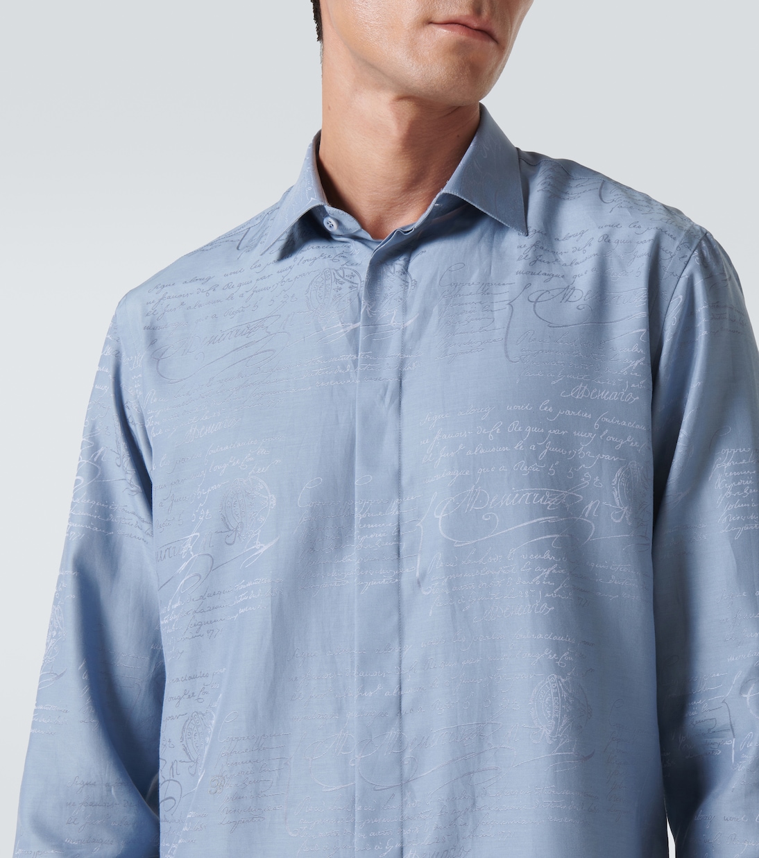 Camicia Andy in seta e cotone Scritto | Berluti
