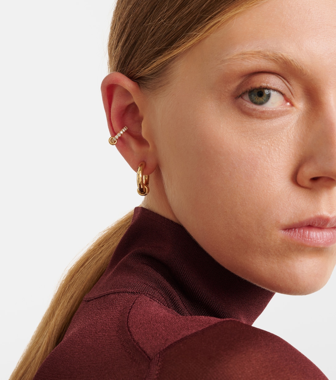 Boucle d'oreille unique en or 18 ct et diamants | Spinelli Kilcollin