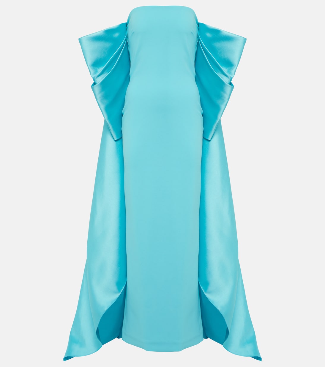 Kyla caped twill and crêpe gown | Solace London