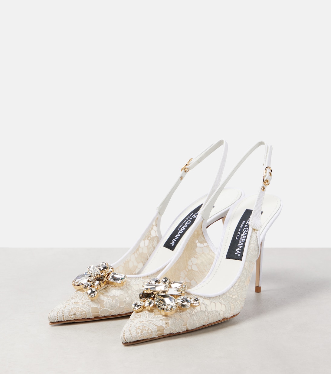 Verzierte Slingback-Pumps Rainbow aus Spitze | Dolce&Gabbana