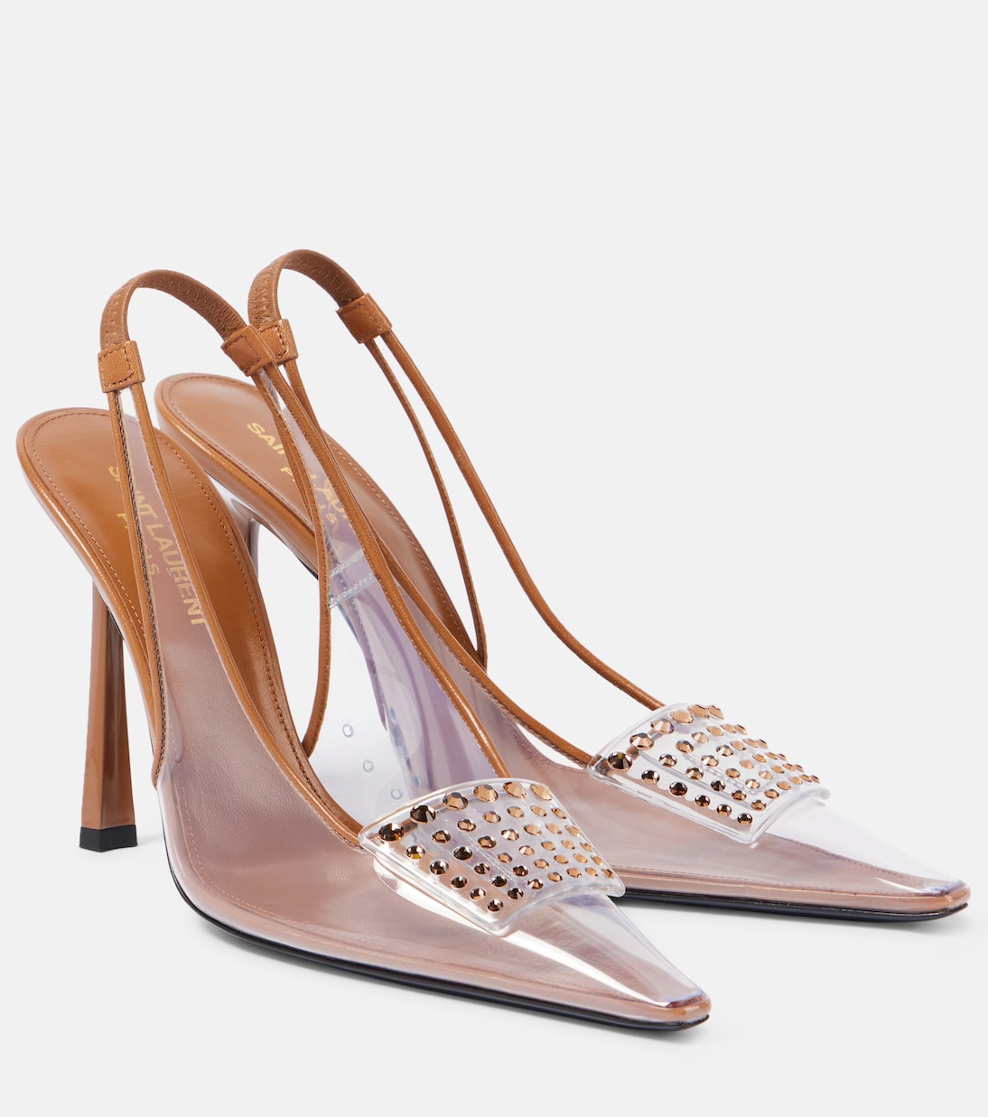 Jive embellished PVC slingback pumps | Saint Laurent