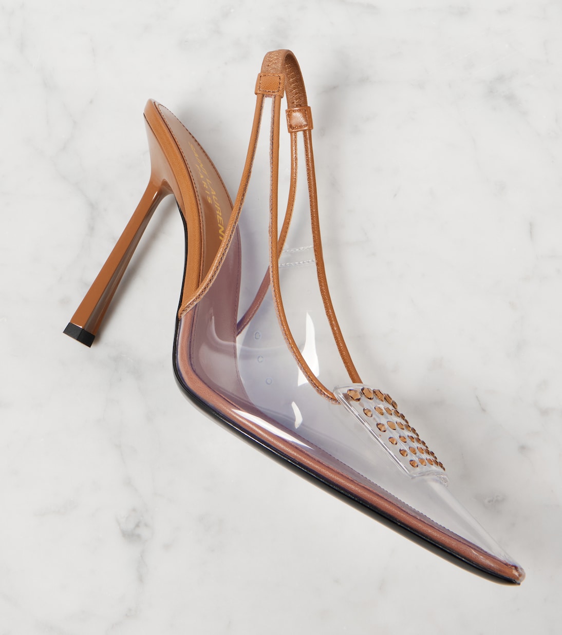 Jive embellished PVC slingback pumps | Saint Laurent