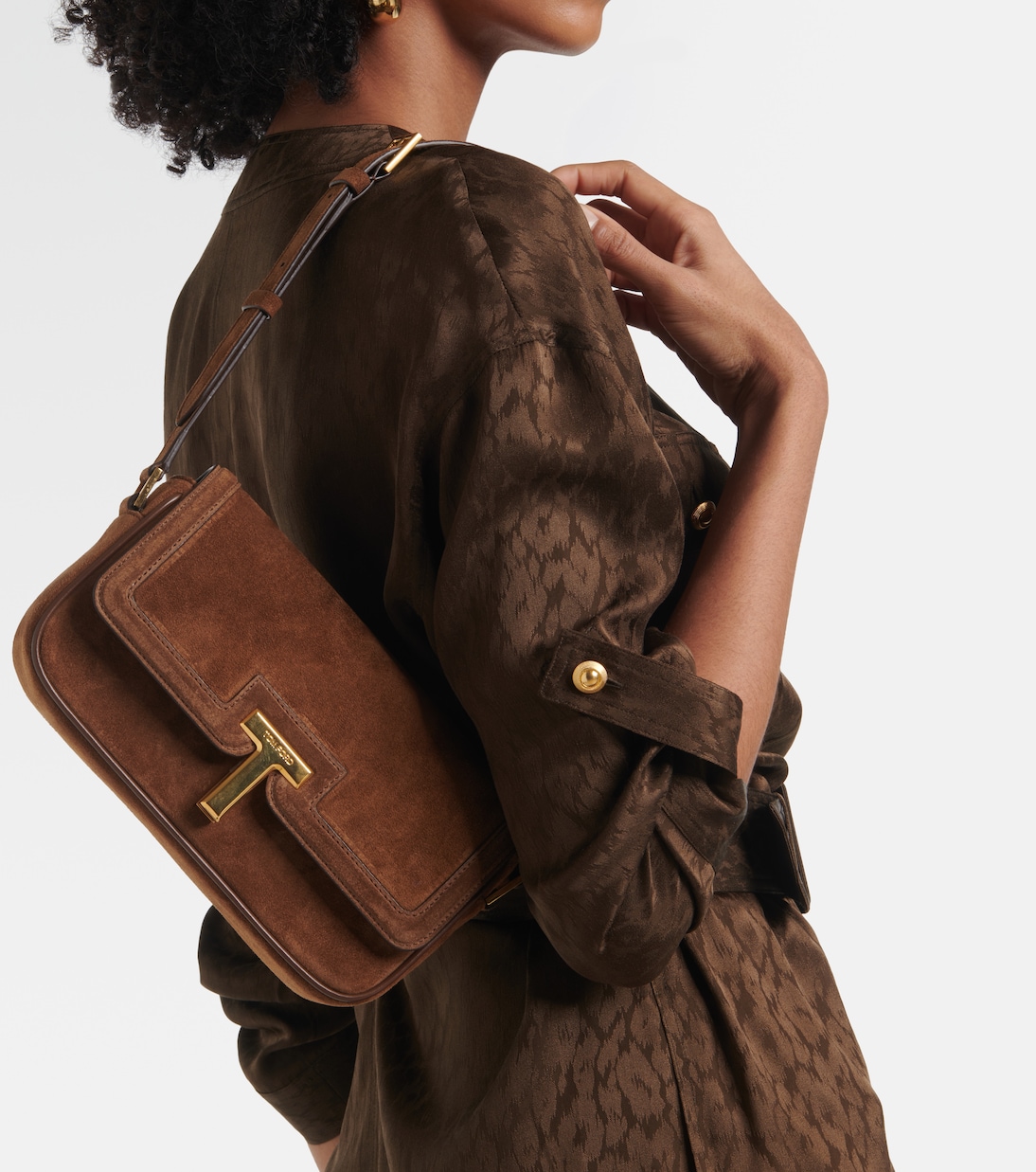 Borsa a tracolla Wallis Mini in suede | Tom Ford
