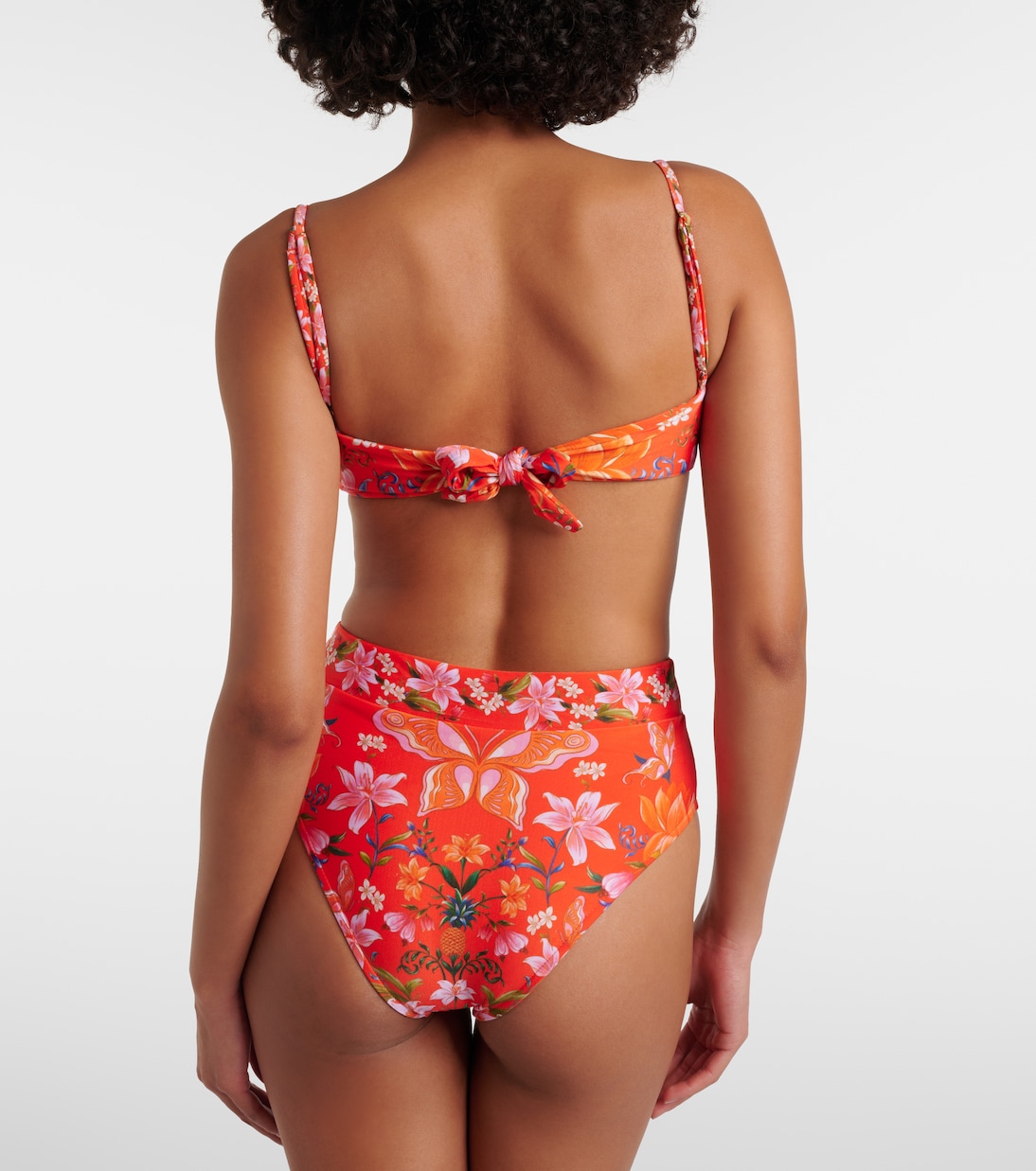 Printed high-rise bikini bottoms | Farm Rio
