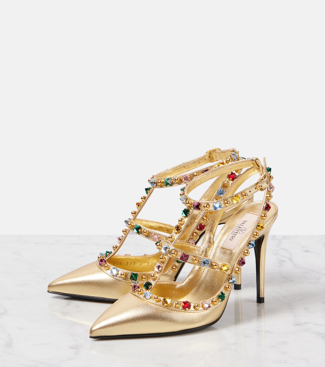 Pumps Rockstud 100 aus Metallic-Leder  | Valentino Garavani