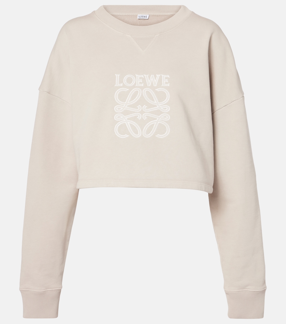 Sudadera cropped de algodón con anagrama | Loewe